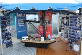 The stand all set up at the United States Sailboat Show